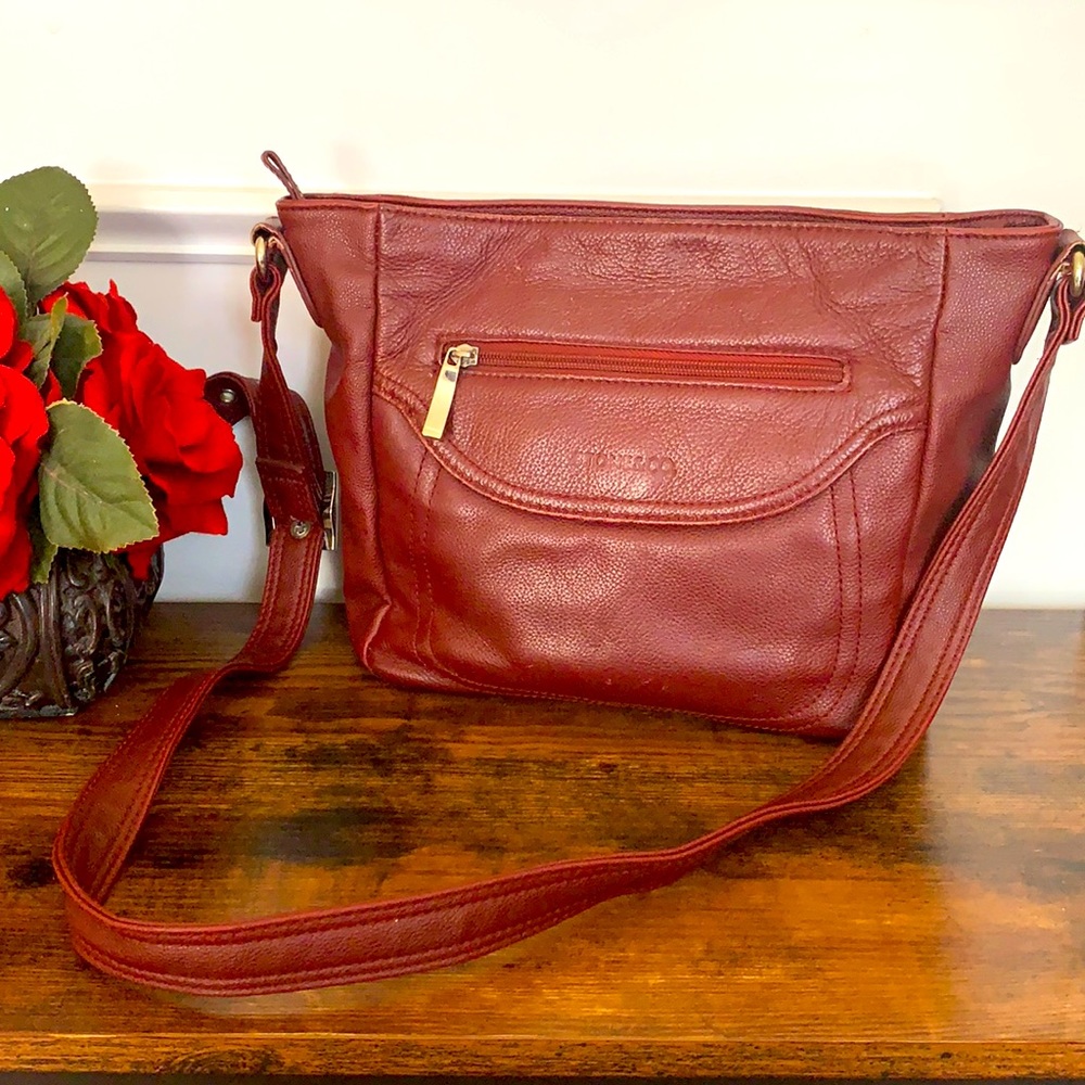 Stone & Co. Burnt Red Distressed Leather Hobo Bag